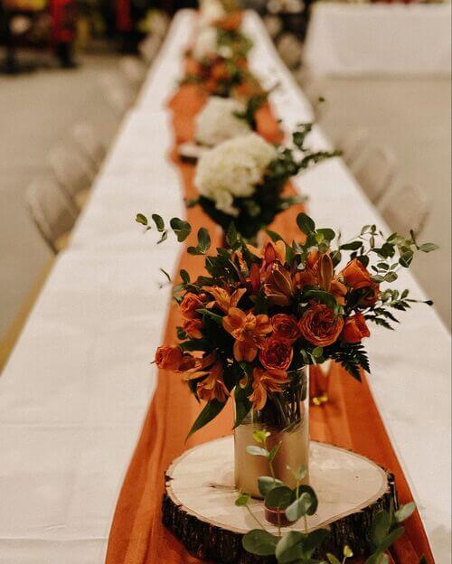 burnt orange table runner