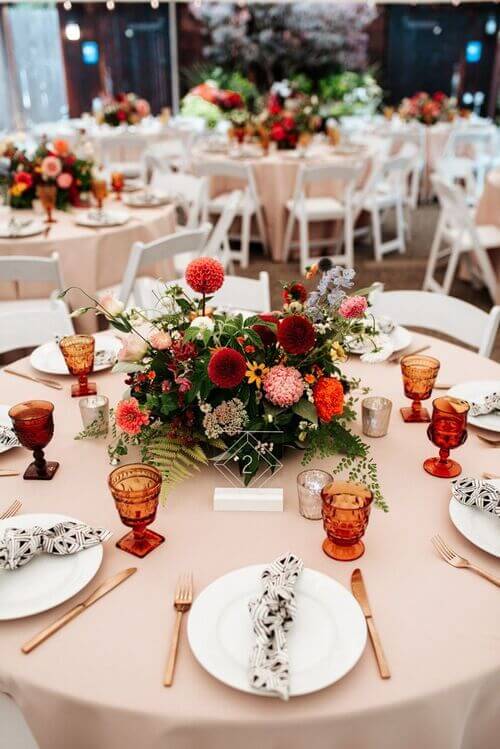 elegant burnt orange wedding colors