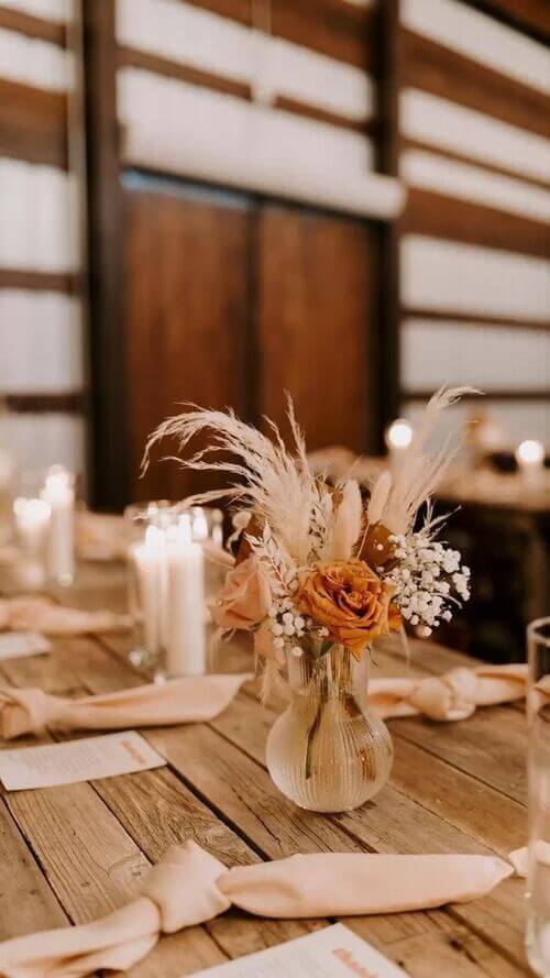 fall wedding table centerpieces