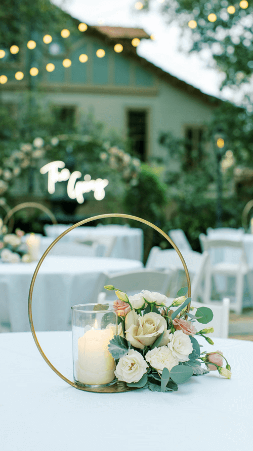 floral hoop centerpiece elegant