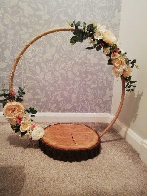 floral hoop centerpieces