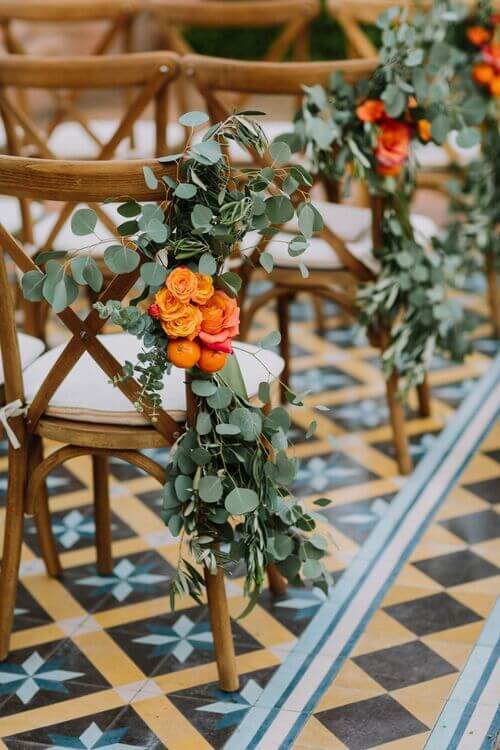 forest green and burnt orange wedding colors