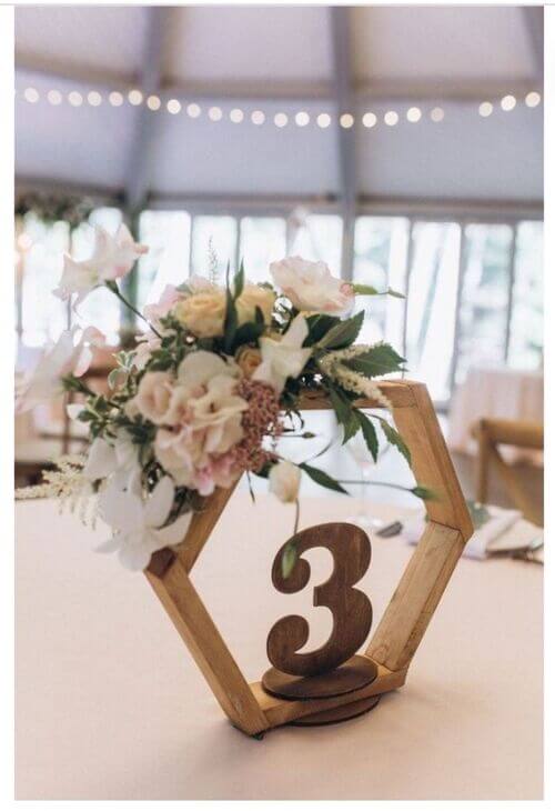 hexagon hoop centerpiece