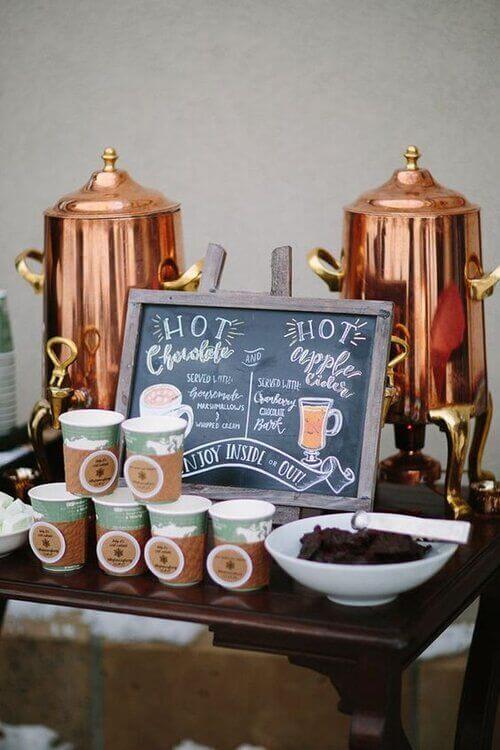 hot chocolate bar for wedding