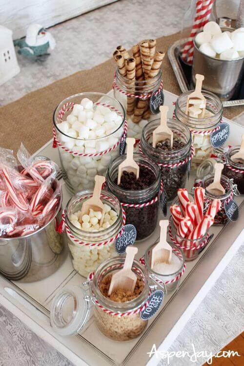 hot cocoa bar for wedding