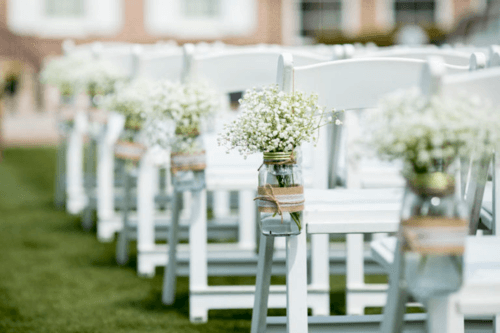 mason jar wedding aisle decor