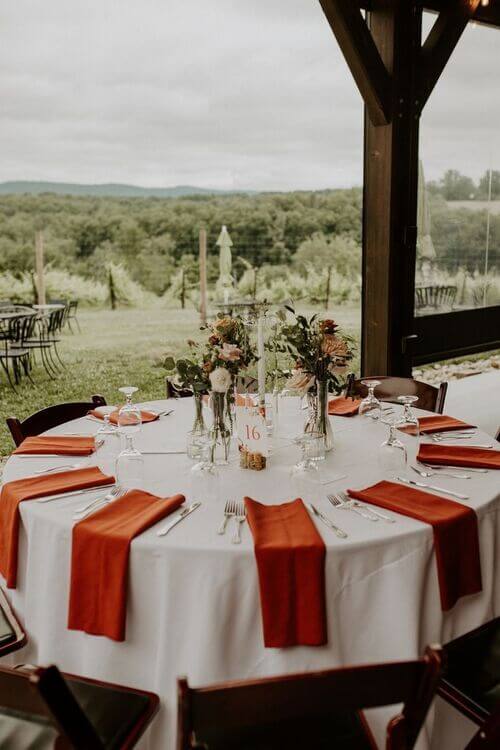 neutral and burnt orange wedding