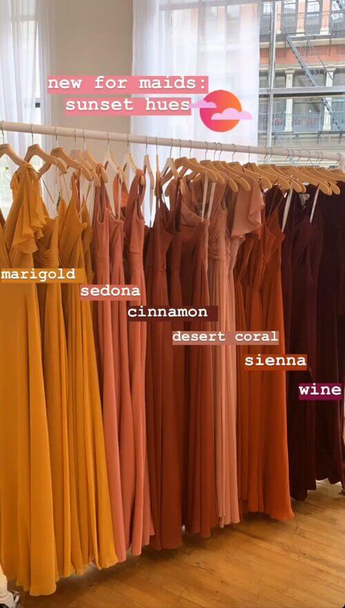 orange themed bridesmaid dresses