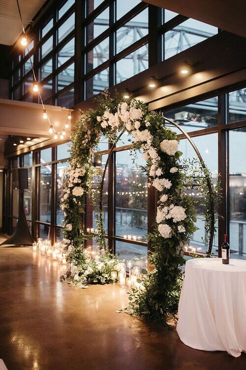 romantic wedding arch decor winter