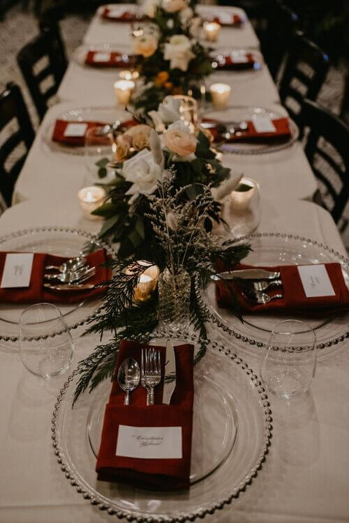 table decor for winter wedding