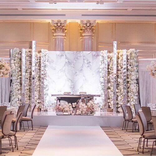 wedding backdrop with flowers
