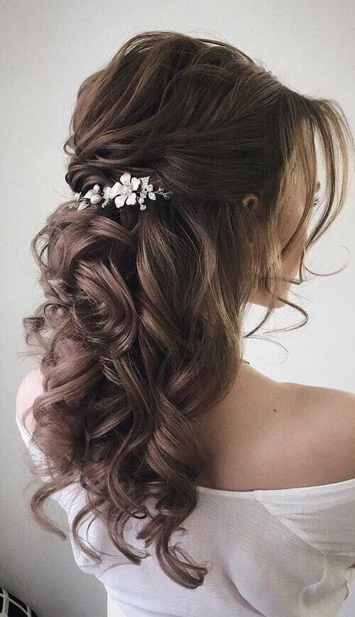 accessories for half up half down bridal hair