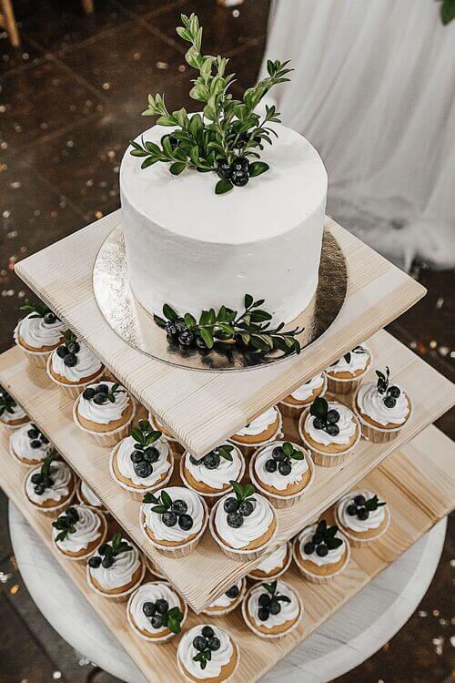 blueberry themed wedding cake