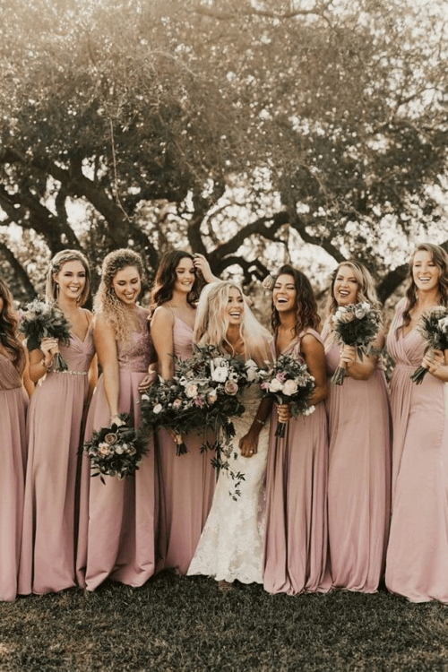 dusty rose bridesmaid dresses