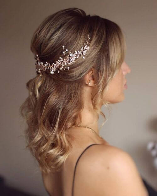 half up half down wedding hair