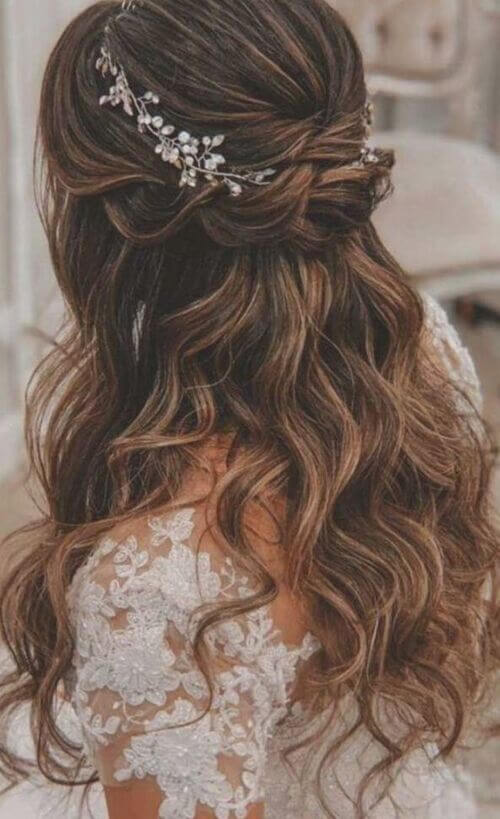 half up half down wedding hairstyles chic