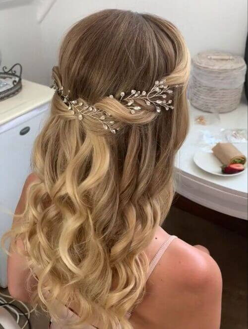 medium length half up wedding hairstyles