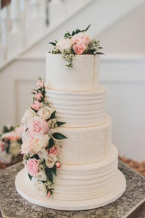 romantic floral wedding cake