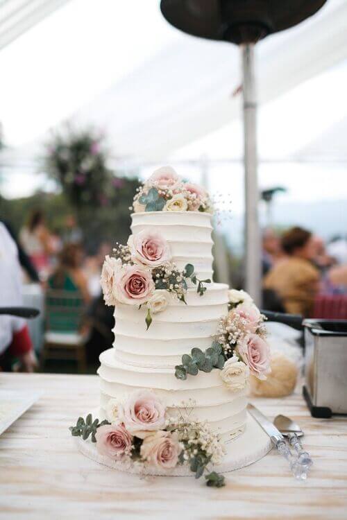 wedding cake decor with flowers