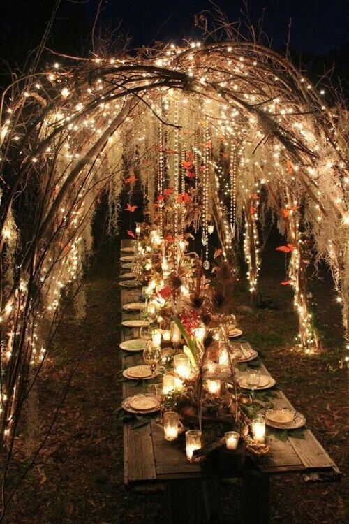 wedding enchanted forest theme reception
