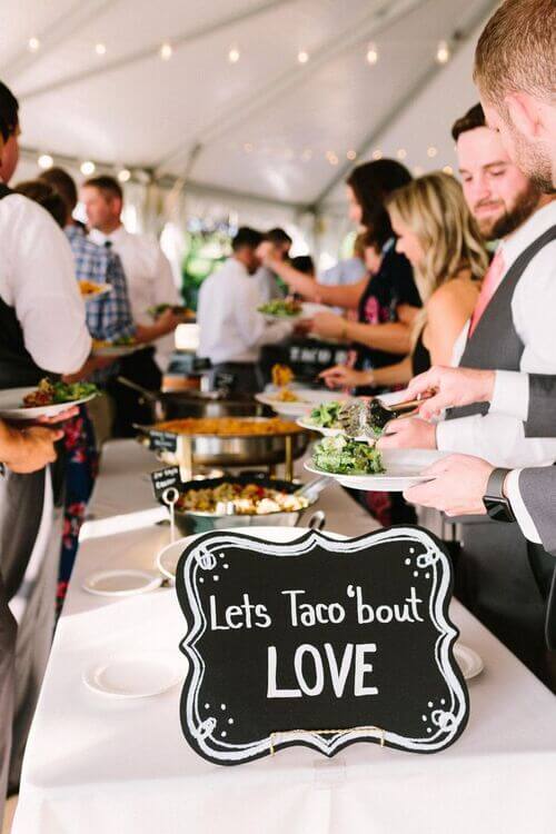 cute wedding taco bar sign