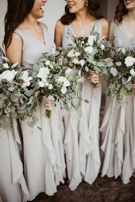 gray and sage green wedding