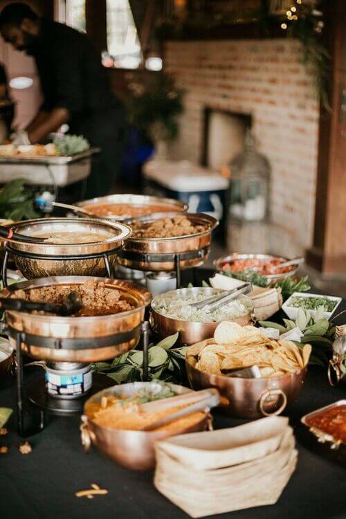 taco bar catering setup