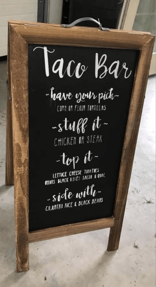 taco bar sign