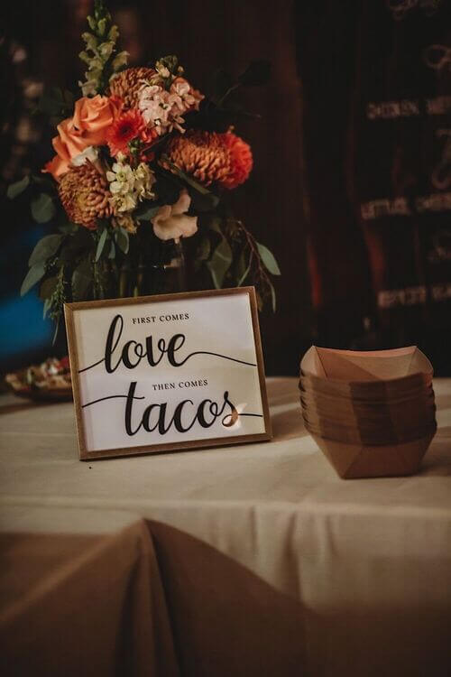 wedding taco bar decor