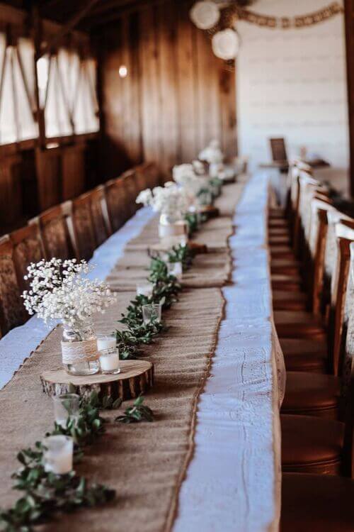 country wedding table decor