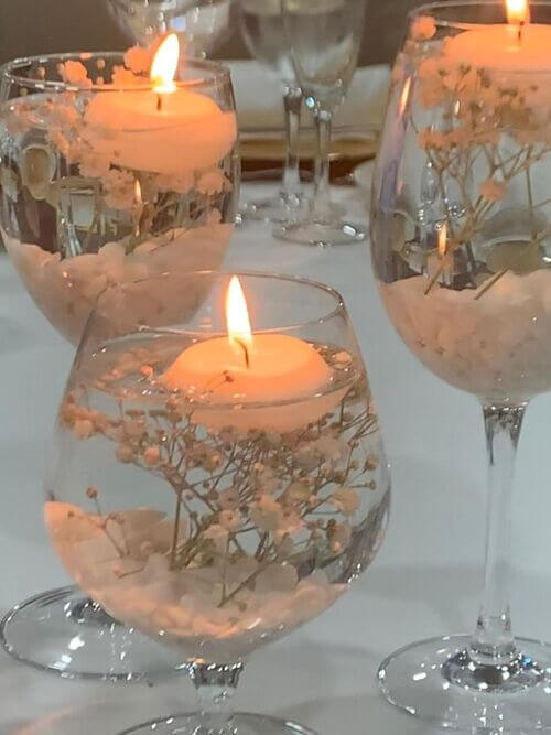 centerpiece ideas in wine glasses