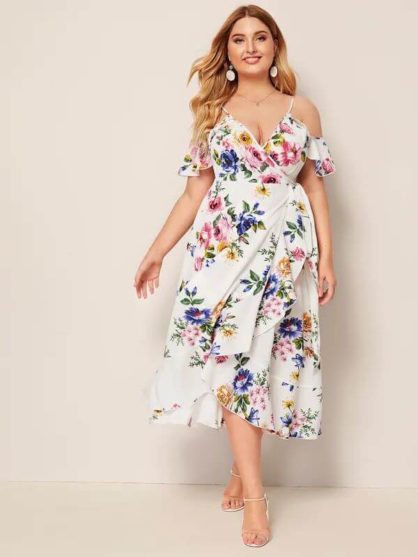 Floral dress with ruffle hem
