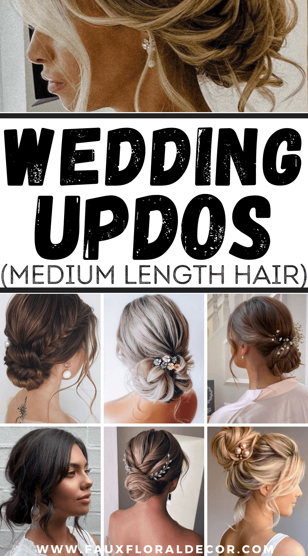 21 Wedding Updos For Medium Length Hair (Bridal Hair Inspo)