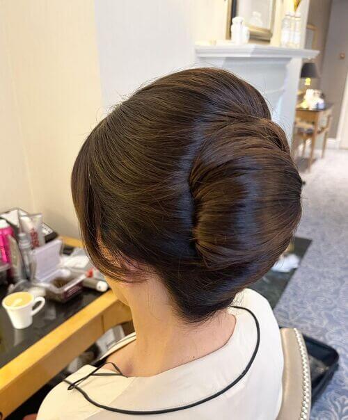 Plain French Twist with Teased Top