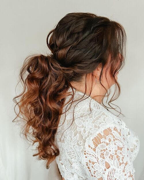 Messy French Braid in Low Ponytail