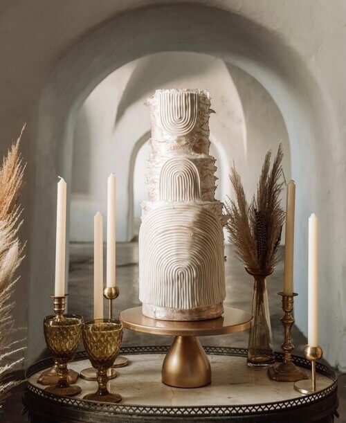 boho pattern wedding cake