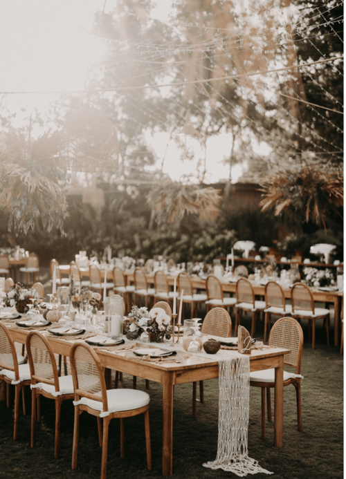 boho table settings wedding