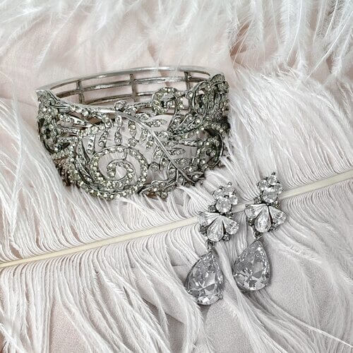20 Vintage Smoky Crystal Bridal Jewelry