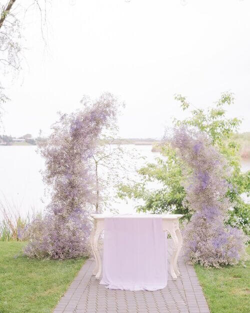 Dreamy Lilac Baby’s Breath Wedding Arch