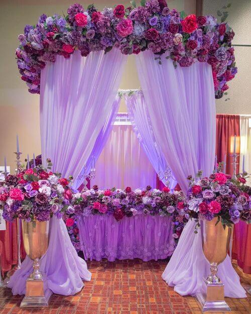 Lavender Sweetheart Table with Huge Flower Accents