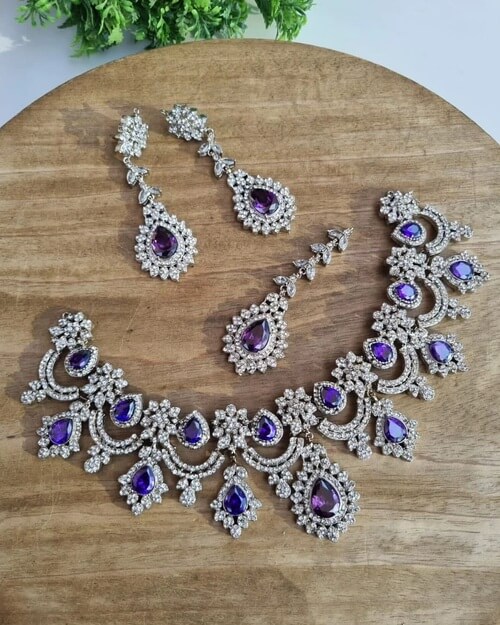 Luxurious Amethyst Bridal Jewelry Set