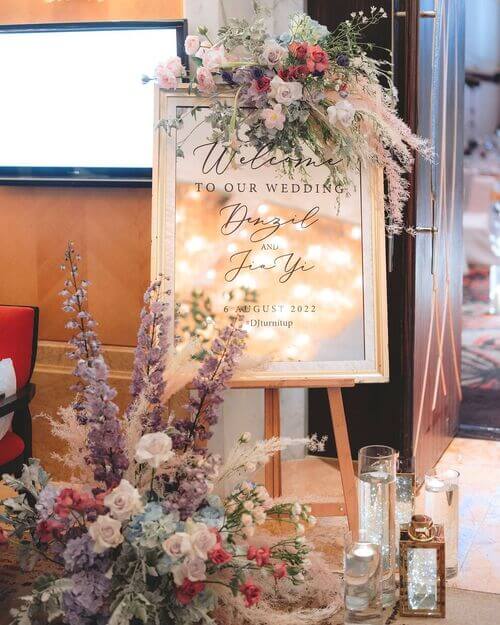 Wedding Signboard with Lavender Accents