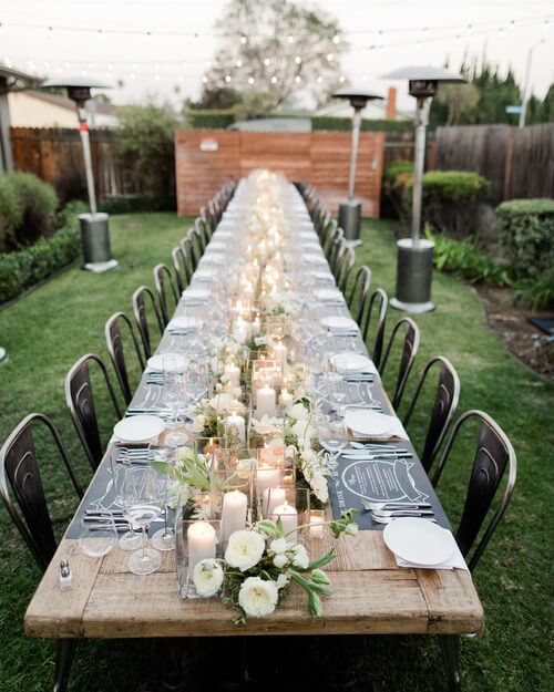 Long table rustic wedding