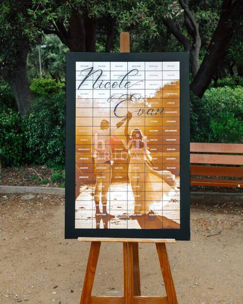 Picture frame photo seating chart for wedding