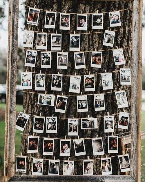 Polaroid photo display wedding
