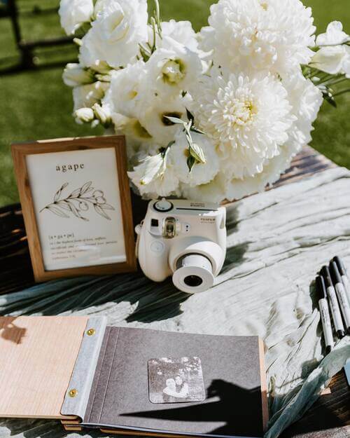 Polaroid book for guests to share photos