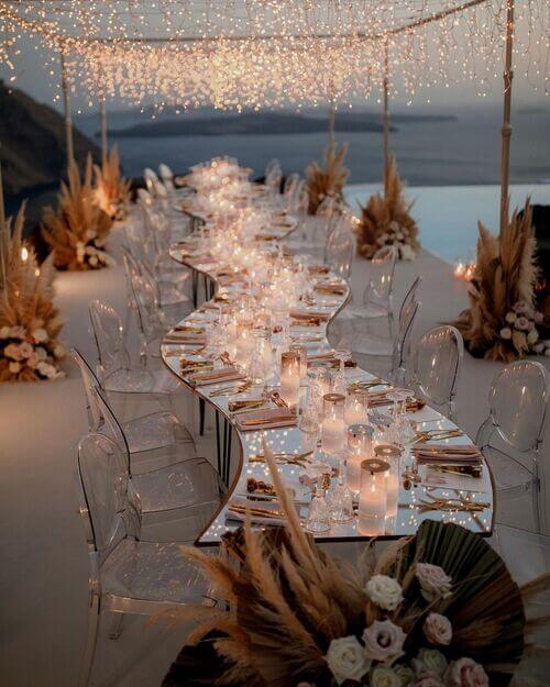 curved wedding table