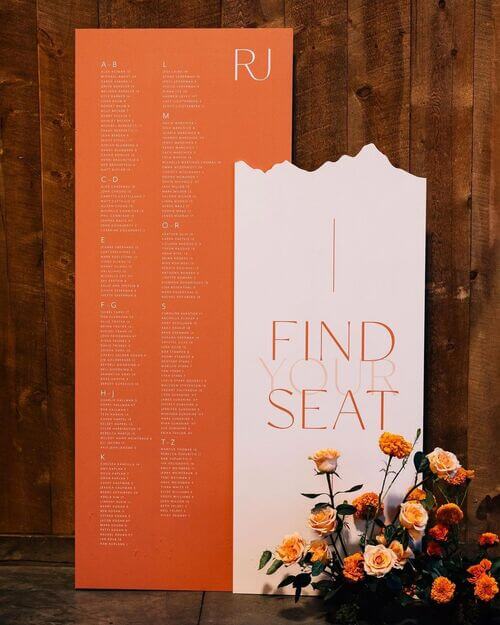find your seat wedding