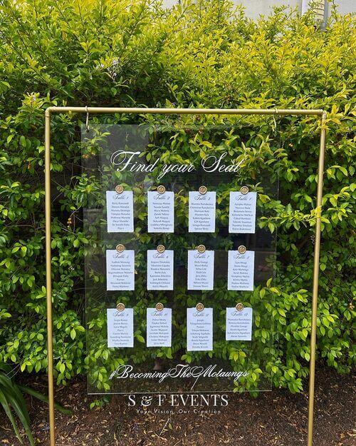 gold frame seating chart