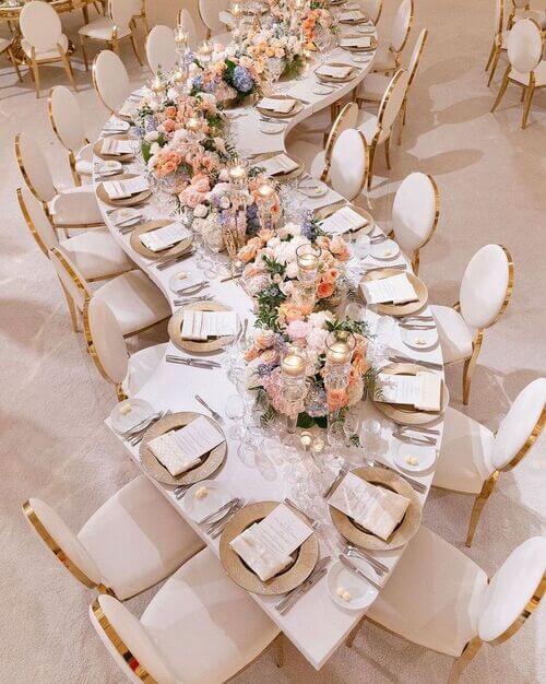 romantic decor wavy table wedding